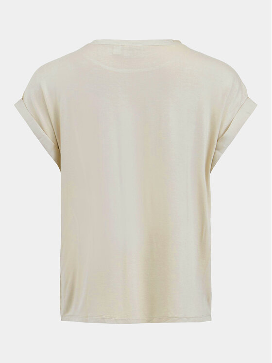 Vila Vila T-Shirt Ellette 14059563 Béžová Regular Fit