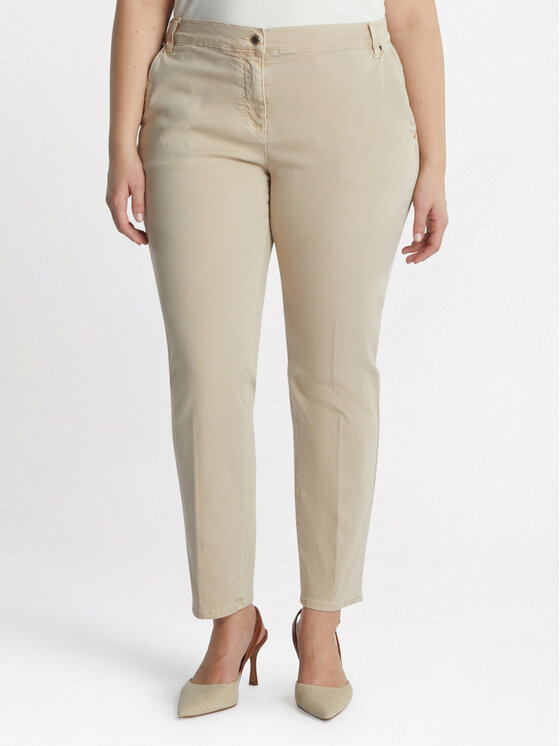 Fiorella Rubino Fiorella Rubino Spodnie materiałowe P706T004716N002 Écru Regular Fit