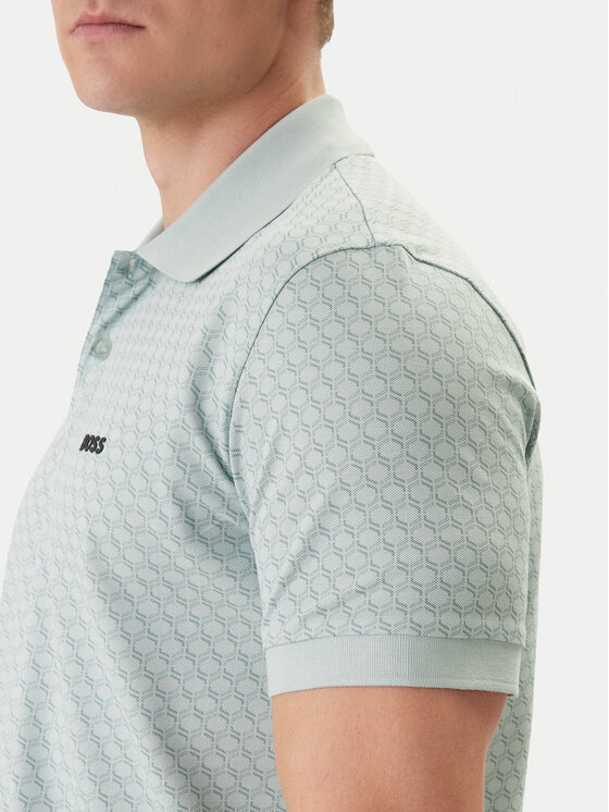 BOSS BOSS Polokošile PL_GOC Chip Pattern 50554591 Tyrkysová Regular Fit