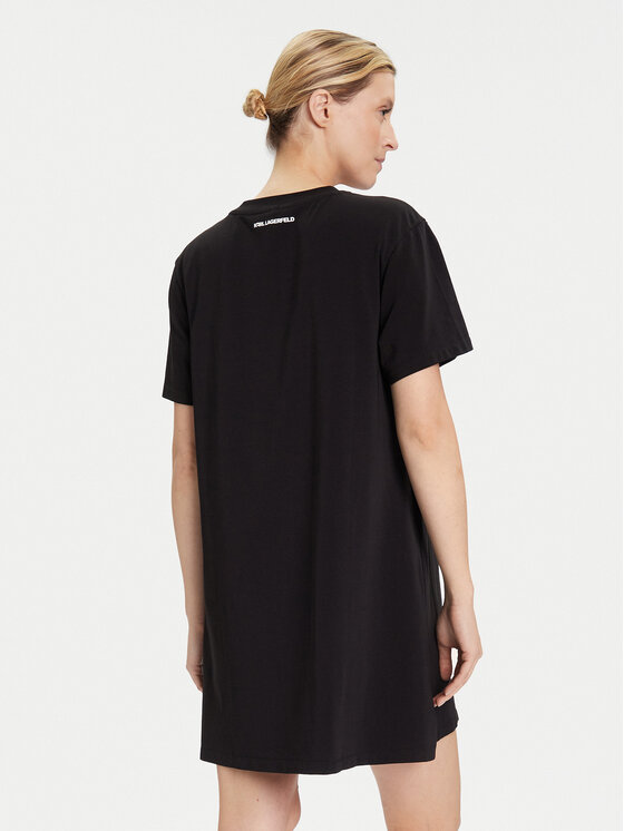 KARL LAGERFELD KARL LAGERFELD Noční košile A3W45007 Černá Regular Fit