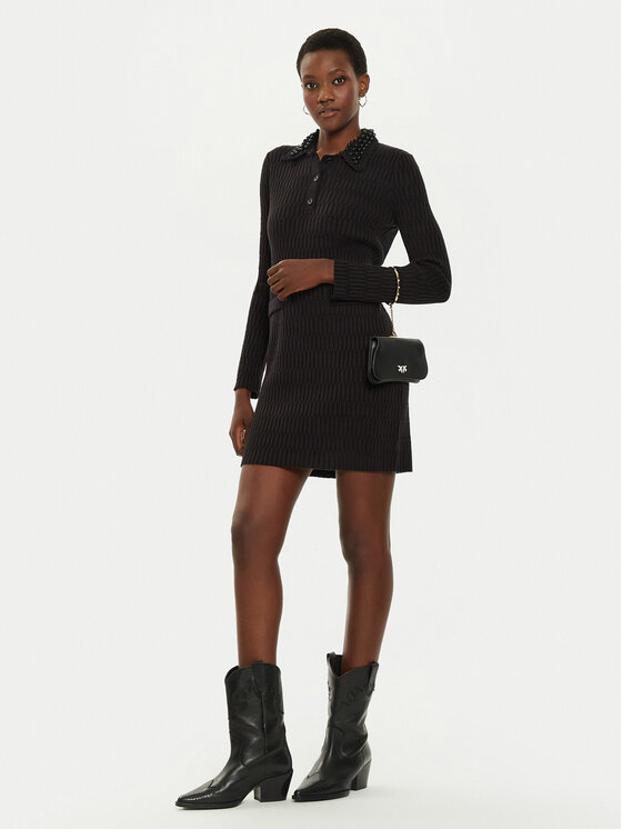 PINKO Pinko Sukienka dzianinowa York 104360 A27J Czarny Regular Fit