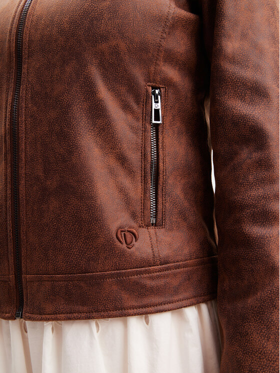 Desigual Desigual Tehisnahast jope Toronto 24SWEW12 Pruun Regular Fit