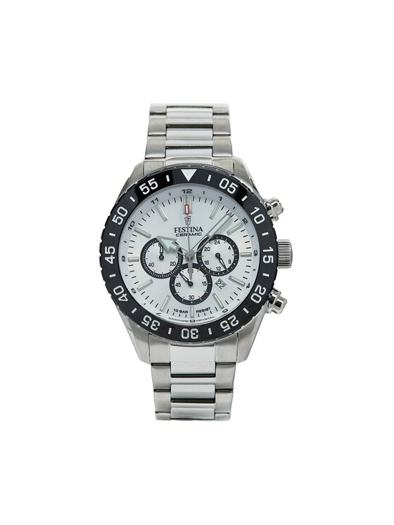 Festina Ročna Ura Ceramic Chrono F20575/1 Srebrna