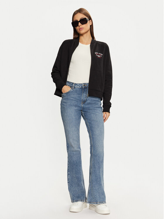 Guess Jeans Guess Jeans Bluza W5RQ22 K68I4 Czarny Regular Fit