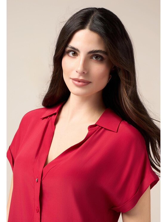 Oltre Oltre Camicia 5185J000733N016 Rosso Over Fit