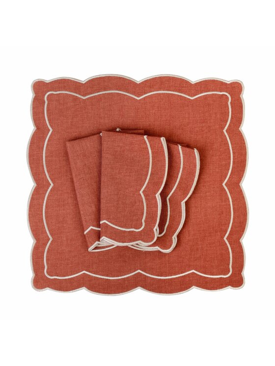 Roseberry Home Roseberry Home Serwetki haftowane Rust Onde Brązowy