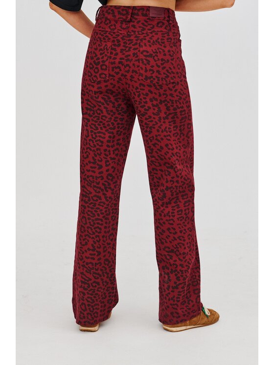NAOKO NAOKO Jeansy Ruby Roar Bordó Regular Fit