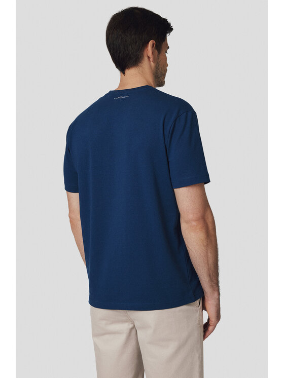 Lancerto Lancerto T-Shirt Koszulka Granatowa Bawełniana Kenneth TS073125000001 Granatowy Regular Fit