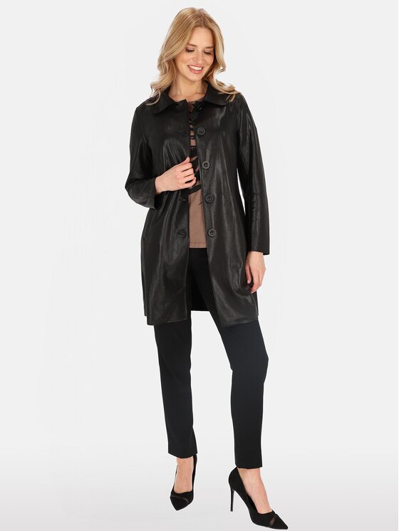 Perso Perso Prechodný kabát BLE252675F Čierna Regular Fit