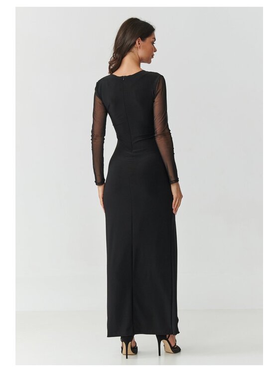 Makadamia Makadamia Sukienka wieczorowa M910 Czarny Cutted Fit