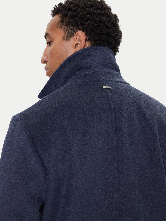 Guess Guess Cappotto di lana M4BL3S WGJ82 Blu scuro Slim Fit
