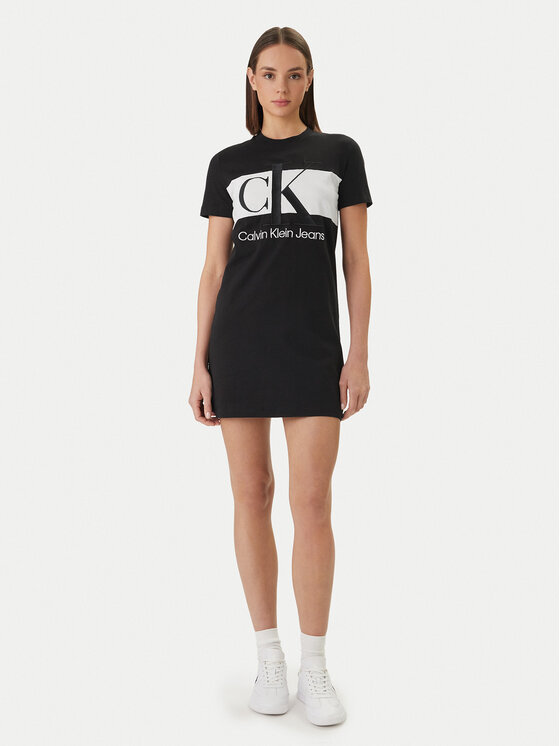 Calvin Klein Calvin Klein Rochie de zi Blocking LV047F288G Negru Regular Fit