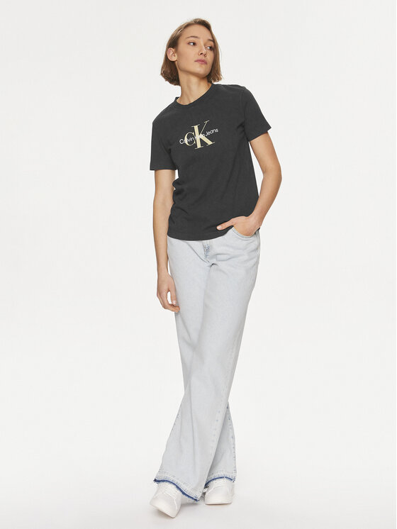 Calvin Klein Jeans Calvin Klein Jeans Marškinėliai Archival Monologo J20J223272 Juoda Regular Fit