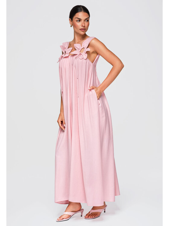 Ombre Ombre Sukienka letnia OW-DLR-E0014 Różowy Loose Fit