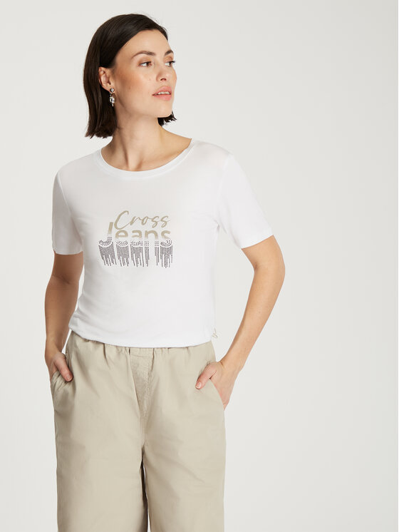 Cross Jeans Cross Jeans T-Shirt 56177-008 Biały