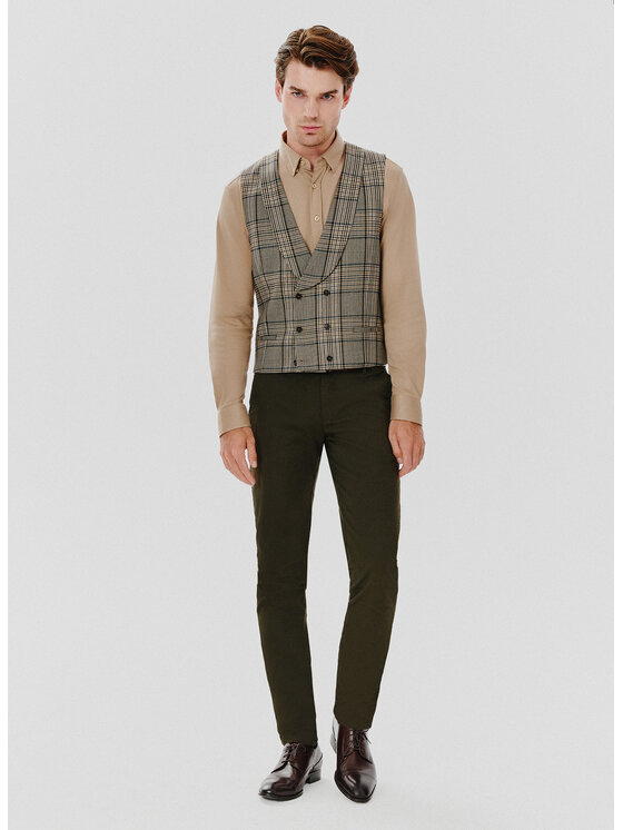 Pako Lorente Pako Lorente Kamizelka P24WP-8X-014 Brązowy Slim Fit