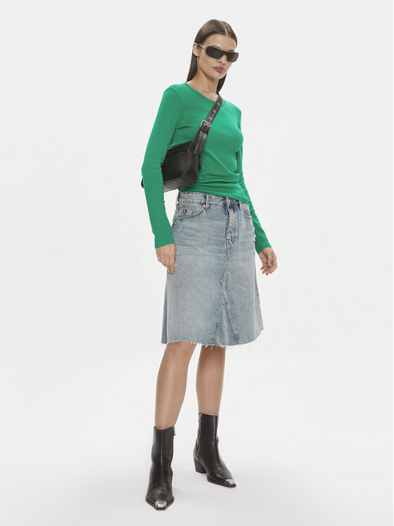 Tommy Hilfiger Tommy Hilfiger Farmer szoknya WW0WW40656 Kék Relaxed Fit
