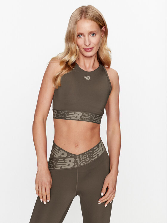 New Balance New Balance Spordirinnahoidja Relentless Crop Bra WB31175 Pruun Regular Fit