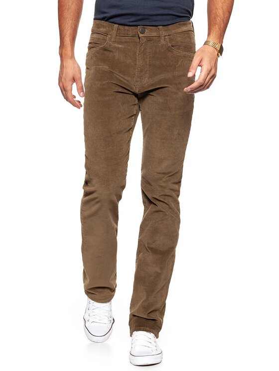 Wrangler Wrangler Spodnie materiałowe ARIZONA Brązowy Straight Fit