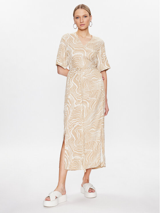 Calvin Klein Každodenné šaty Wave Print K20K205222 Béžová Regular Fit