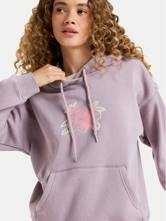 Roxy Roxy Mikina Perfect Place Brushed ERJFT05032 Fialová Regular Fit