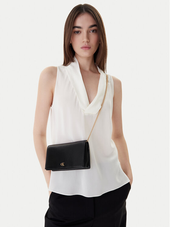 Calvin Klein Torebka Ck Wallet On Chain LV04F3319G Czarny