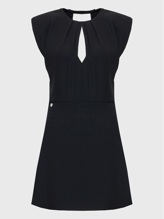 Kontatto Kontatto Φόρεμα κοκτέιλ NO1006 Μαύρο Slim Fit