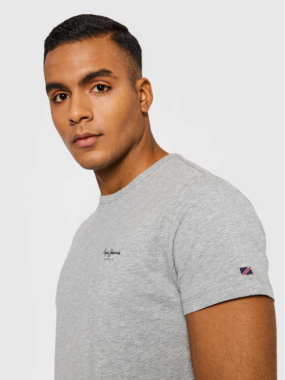 Pepe Jeans Pepe Jeans T-krekls Original Basic 3 N PM508212 Pelēks Slim Fit