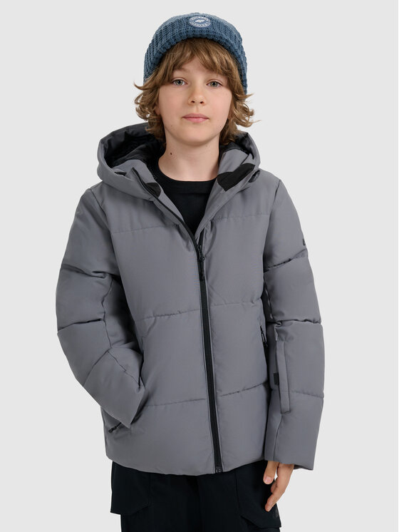 4F 4F Kurtka narciarska BASIC SKI Szary ciemny Regular Fit