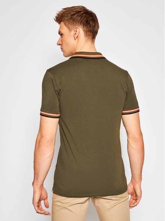 Guess Guess Тениска с яка и копчета M1RP66 J1311 Зелен Extra Slim Fit