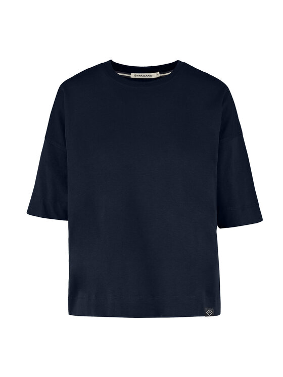 Volcano Volcano T-Shirt T-FLAME Granatowy Regular Fit