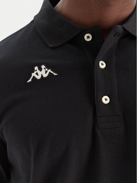 Kappa Kappa Polokošeľa Logo Sharas Mss 302B3D0 Čierna Regular Fit