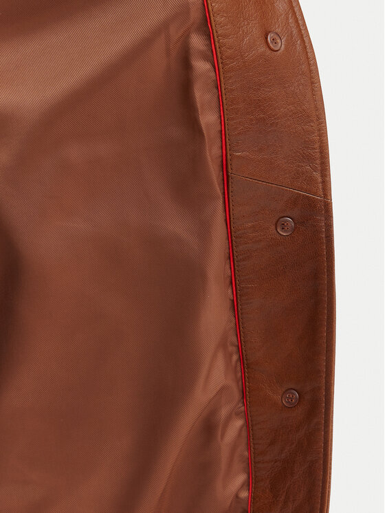 MAX&Co. MAX&Co. Bőr kabát Doppia 2616471021200 Barna Regular Fit