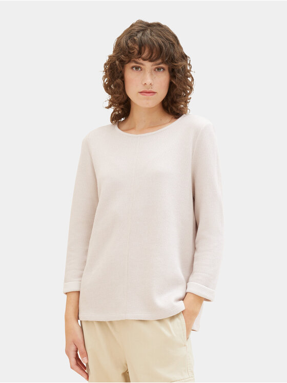 Tom Tailor Pulover 1032696 Bež Regular Fit