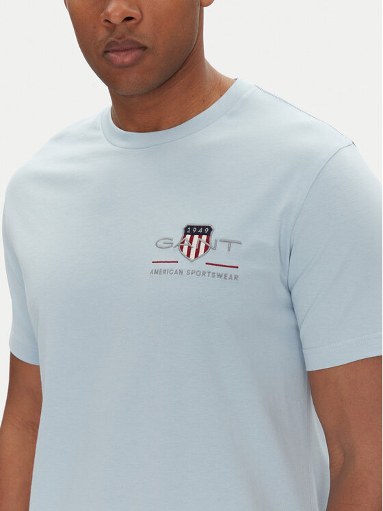Gant Gant T-krekls Archive Shield 2067004 Gaiši zils Regular Fit