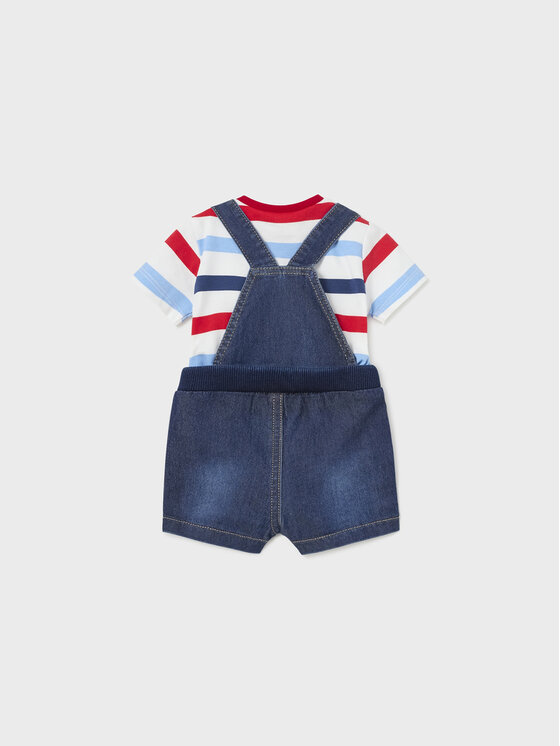 Mayoral Mayoral Set tricou și salopetă 1628 Bleumarin Regular Fit
