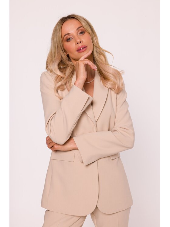 Stylove Stylove Marynarka S417 Beżowy A-Line Fit