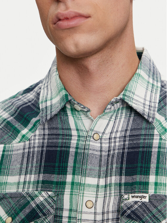 Wrangler Wrangler Hemd Western 112357242 Grün Regular Fit