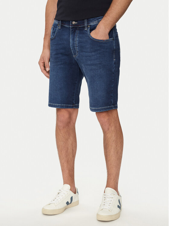 Bugatti Džínsové šortky 3138D 56604A Tmavomodrá Slim Fit