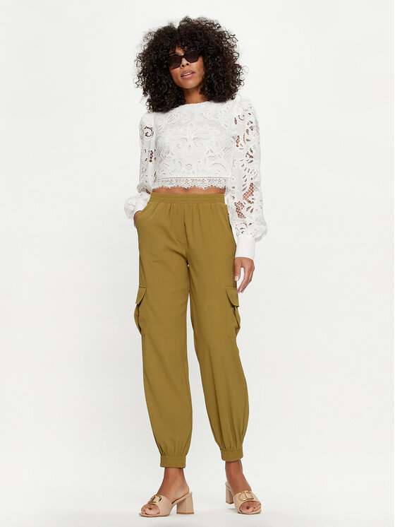 Silvian Heach Silvian Heach Cargo stiliaus kelnės GPP24421PA Chaki Regular Fit