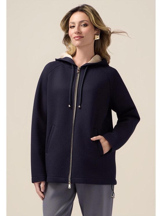 Oltre Oltre Cappotto 8141J000208N0Z4 Blu A-Line Fit