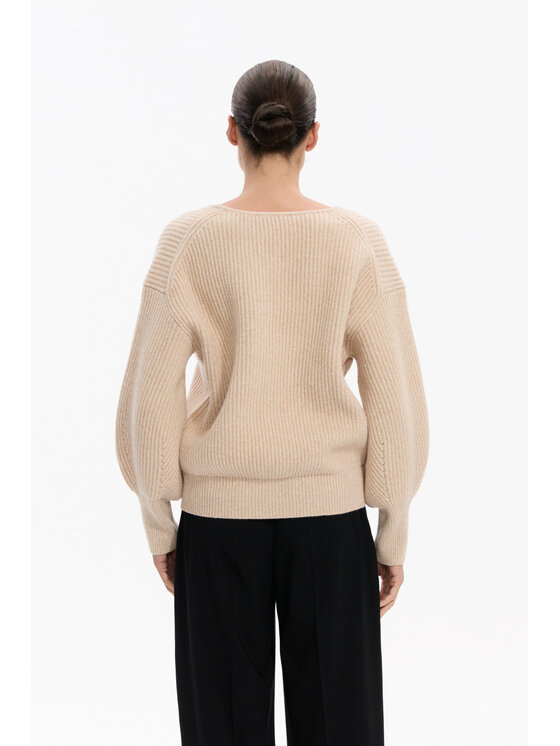Deni Cler Milano Deni Cler Milano Sweter T-DC-S461-F5-90-72-1 Beżowy Loose Fit