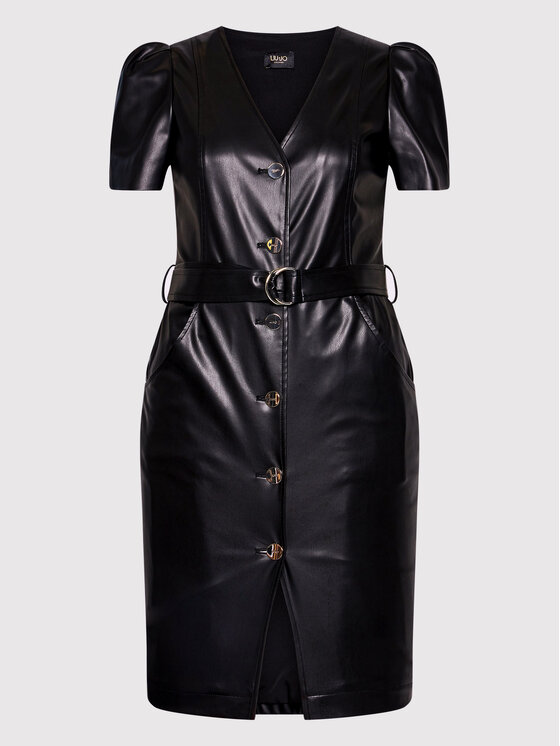 Liu Jo Liu Jo Сукня зі штучної шкіри CA2197 E0641 Чорний Regular Fit
