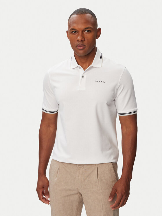 Bugatti Tricou polo 8150-15031E Alb Regular Fit