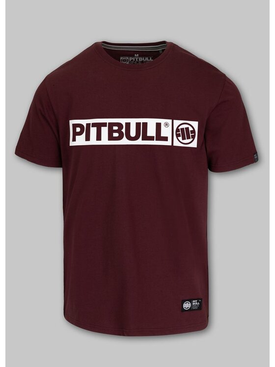 PITBULL PITBULL T-Shirt Koszulka męska HILLTOP L Bordowy Regular Fit