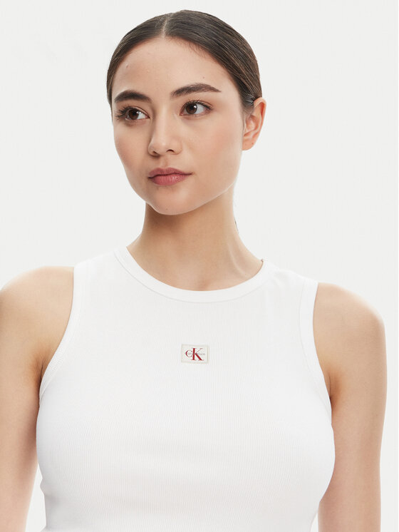 Calvin Klein Jeans Calvin Klein Jeans Top LV047C201G Biały Slim Fit