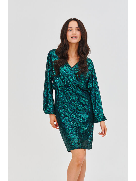 NAOKO NAOKO Večerné šaty Smoky Touch Zelená Regular Fit