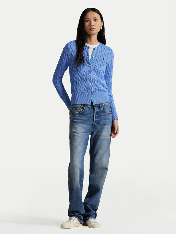 Polo Ralph Lauren Polo Ralph Lauren Kardigan 211971868009 Světle modrá Slim Fit