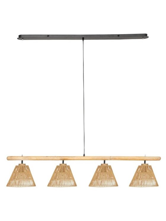 MIAhome MIAhome Lampa wisząca 4-źródła światła Jane 132 cm Beżowy