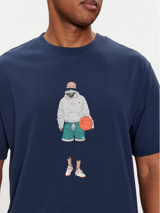 New Balance New Balance T-krekls Basketball Style MT41578 Tumši zils Relaxed Fit